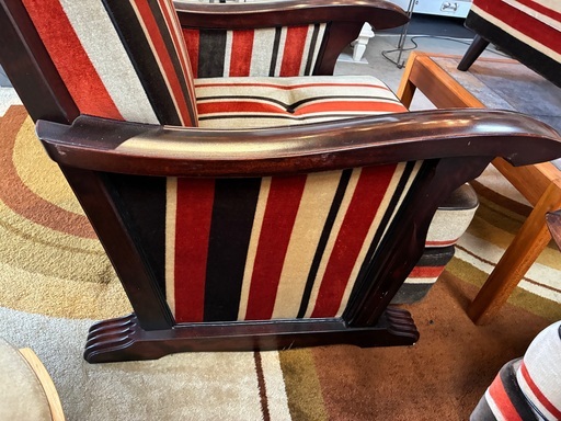 アンティーク　レトロ　ストライプ　モリシゲ　morishige 1人掛け　チェア アンティーク レトロ ストライプ モリシゲ morishige 1人掛け