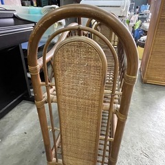 昭和レトロ 籐 ラタン 2段ラック 棚　飾り棚 プランター レトロ ビンテージ
の画像