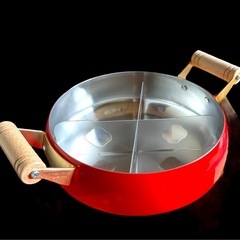 【未使用品◆昭和レトロ（しっかり造られた町工場製品）無保証】アルミ製 おでん鍋 両手鍋 プレス 研磨仕上げ 取手金メッキ モノづくり 高級品の画像