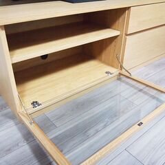 【良品】MUJI 無印良品 木製ＡＶラック　幅１５０ｃｍ　ウォールナット材突板  EA52の画像