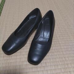 パンプス 24cm 3EE 黒 Hush Puppies ハッシ...
