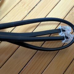 RJ11 電話ケーブル 長さ 3 m 延長コード ADSL 用標準 RJ11 プラグ付き J11 電話ソケット固定電話用 黒　中古の画像