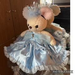 ♥️【タカラトミーアーツ🌟ガーリーベア】  シンデレラコスチューム  お着替えドレス  ぬいぐるみセット の画像