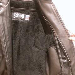 Schott 641 シングルライダース　裏地ボアライナー付きの画像