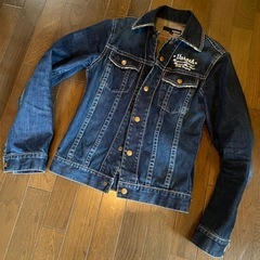 レアVAROSHデニムジーンズジャケットライダース刺繍スリムバイ...