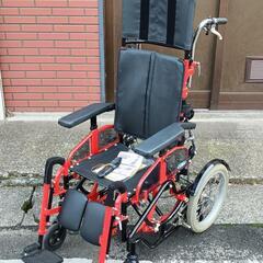 NISSIN 日進 トライアングルティルト式介助用車いす レッド...