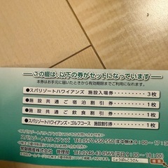 スパリゾートハワイアンズの株主優待券入場券3枚セット。の画像