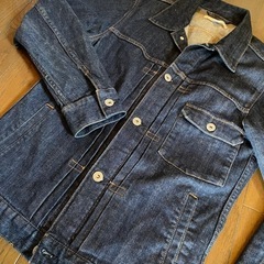 美品デニムジーンズジャケットカバーオール濃紺インディゴ1STレプリカvintageカバーオールgジャンワークトラッカーの画像