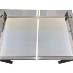 NO.2425 ニトリ 食卓 テーブル ニューメイシー9060 ガラス天板 ダイニングテーブル 家具 中古の画像