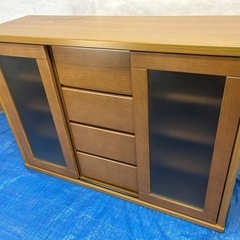 【バナナ苫小牧】 食器棚 キッチン収納  キッチンボード 収納棚 レンジボード の画像