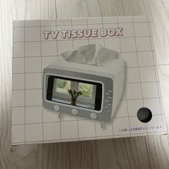 新品　テレビ風スマホスタンド付　ティッシュボックス
