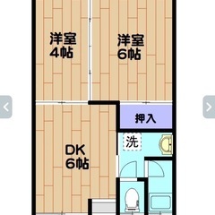 2DK❗️初期費用無料❗️駅前❗️エアコン1台設置❗️イオン激近...