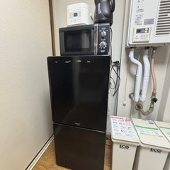 冷蔵庫・電子レンジ・炊飯器・ケトルのセット