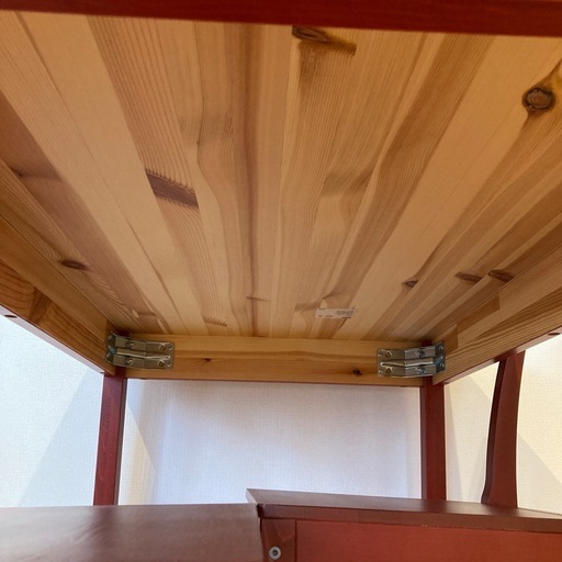 IKEA 赤い木製ダイニングテーブルセット