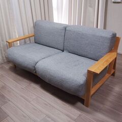 【良品】MUJI 無印良品 2.5シーター 木製フレーム  EA54
