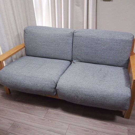 【良品】MUJI 無印良品 2.5シーター 木製フレーム  EA54