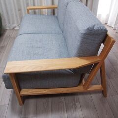 【良品】MUJI 無印良品 2.5シーター 木製フレーム  EA54の画像