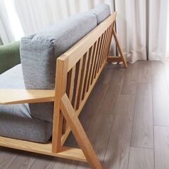 【良品】MUJI 無印良品 2.5シーター 木製フレーム  EA54の画像