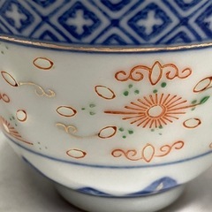 ☆値下げ☆H2505-750 中国茶器 景徳鎮 湯呑み 2客 バラ売り不可 中古の画像