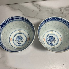 ☆値下げ☆H2505-750 中国茶器 景徳鎮 湯呑み 2客 バラ売り不可 中古の画像
