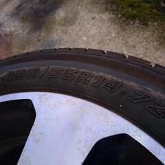 14インチ165/55R14アルミホイールタイヤセットスズキ純正の画像