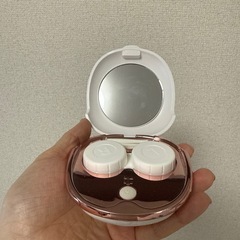 動作確認　コンタクトケース　超音波コンタクト洗净機　ミラー付き