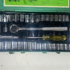 RATCHET SOCKET SET　ラチェットソケットセット　ソケットレンチ　40PC　ケース付き　中古　③の画像