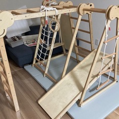 木製うんてい　すべり台　アスレチック
