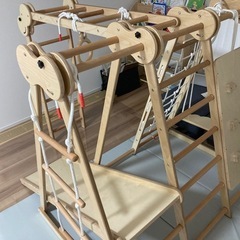木製うんてい　すべり台　アスレチックの画像