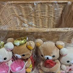 引き取り決まりました、、ぬいぐるみと籠