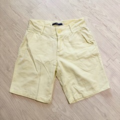 お話中★　黄色　ハーフパンツ　ショートパンツ　コットン100% メンズ　M 黄色　イエロー　春夏物の画像