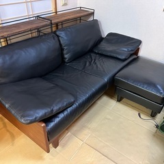 ソファー　オットマン　レザー