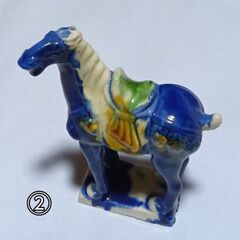 中国　唐三彩　馬の置物②　陶器製　　陶器製　画像２、３は見本です。
