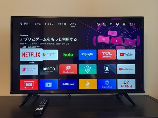 TCL 43型4K　Androidスマート液晶テレビ