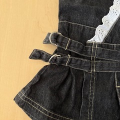 ベビー服90cmウサハナ　デニムジャンパー スカート の画像