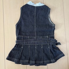 ベビー服90cmウサハナ　デニムジャンパー スカート の画像