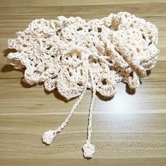 編み物 つけ襟 ハンドメイド 毛糸のガーリーなつけ襟