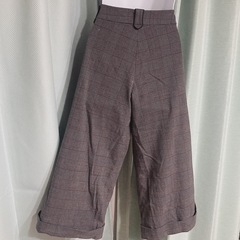 1366.PLANT BLEND チェック柄ワイドパンツ ウエスト64☆の画像
