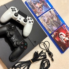 PlayStation 4 コントローラ2個　カセット3個　