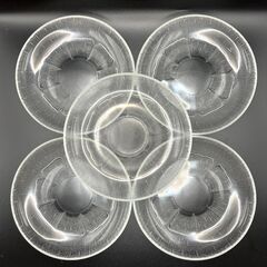 昭和レトロ ガラス皿 5枚セット 花模様の画像