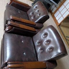 本皮 応接間セット の画像