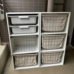 ニトリのカラーボックス2個セット※オプション収納用品付き