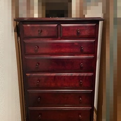 木製チェスト  ５段＋引き出し段