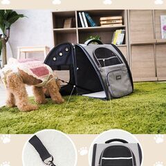*耐荷重13kg★ ペットリュック 通気性◎ 折畳み ライトグレー 他カラー有の画像