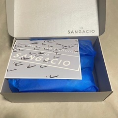SANGACIO ロゴ刺繍 スニーカー グレー/レッドの画像