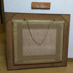 刺繍絵画　額縁　宝船　鶴亀の画像