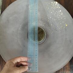 
いけばな用花器（KAMAY）すりガラス×金箔／直径40cm／優しい印象の美品の画像