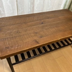 本日5/26.0時取下げ‼️うんこちゃん家具 元値3万 ヴィンテージ風木製ローテーブルの画像