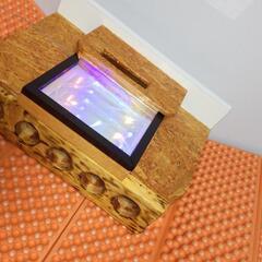 照明付き オリジナル スピーカー 木工の画像