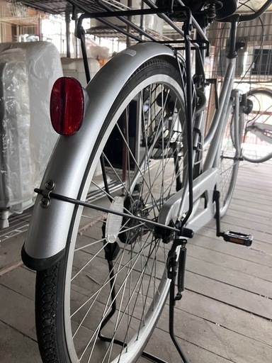 638、ママチャリ26インチシルバー